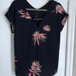 Navy floral top